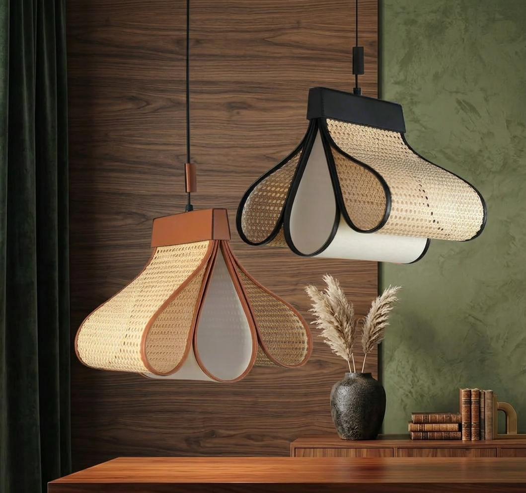 Handcrafted Cane Hanging Light | Premium Designer Pendant Lamp for Modern Interiors