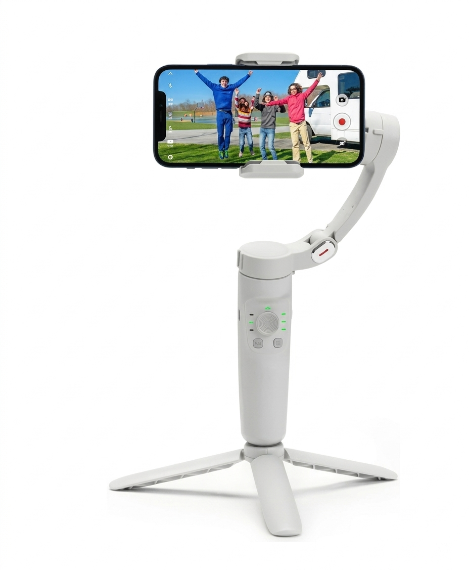 M1 Merak One 3-Axis Handheld Smartphone Stabilizer Gimbal with Tripod Stand (White)