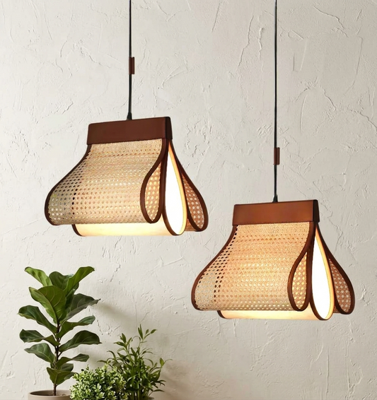 Handcrafted Cane Hanging Light | Premium Designer Pendant Lamp for Modern Interiors
