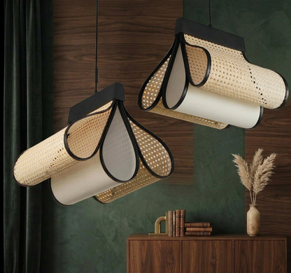 Handcrafted Cane Hanging Light | Premium Designer Pendant Lamp for Modern Interiors